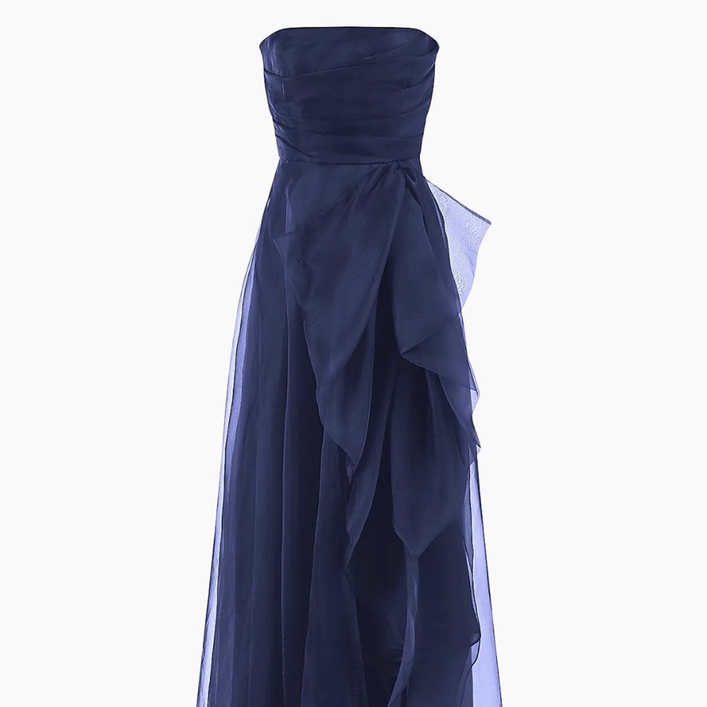 Theia NEW Teresa Navy Draped Tulle Gown, Never worn, tags on, Size 6